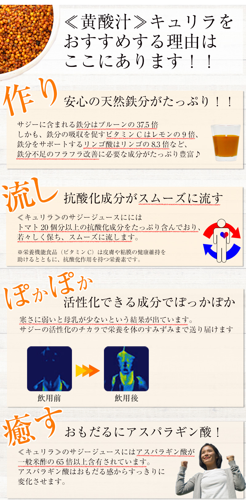 黄酸汁 キュリラをおすすめする理由はここにあります！！