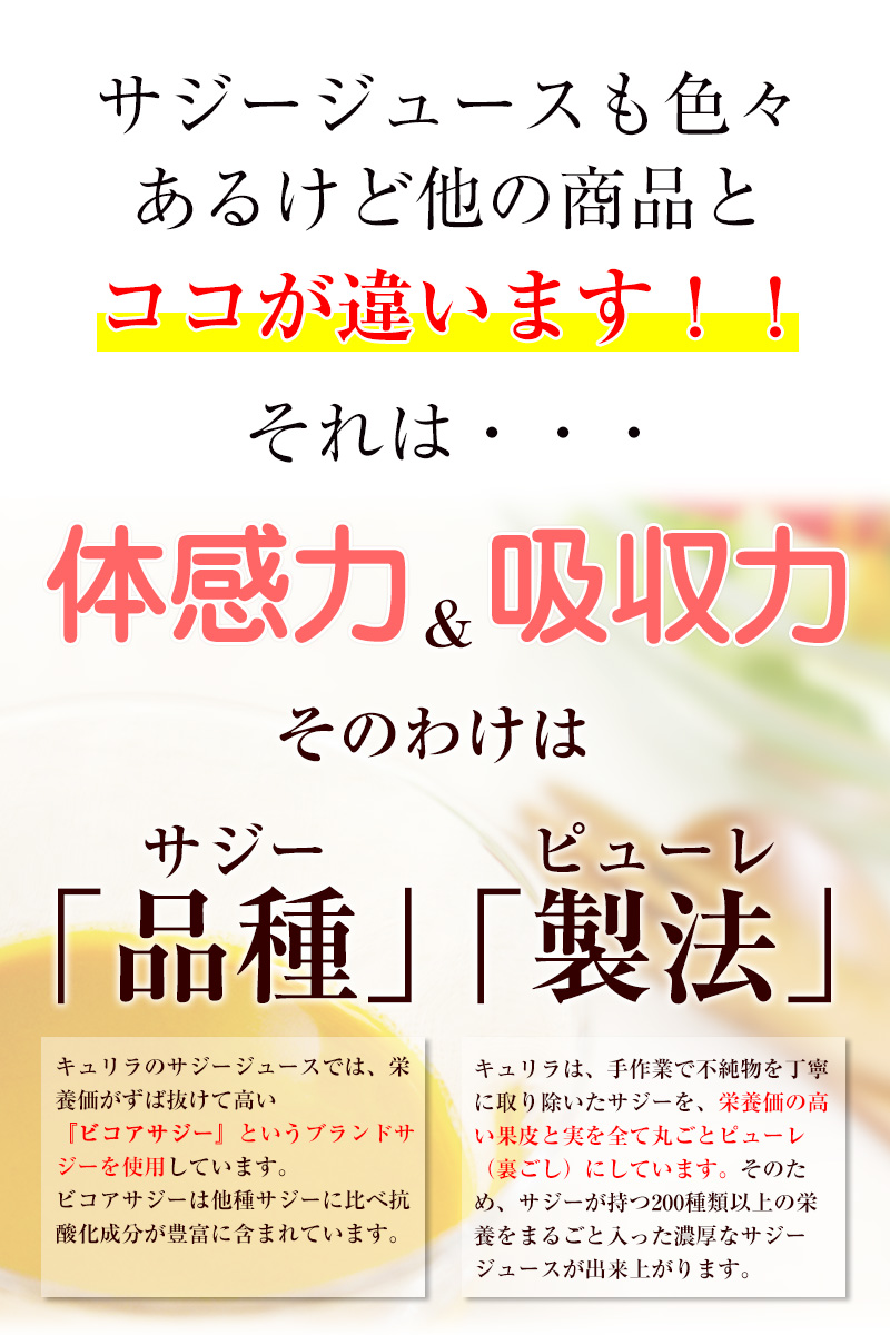 サジージュースも色々あるけど他の商品とココが違います！！